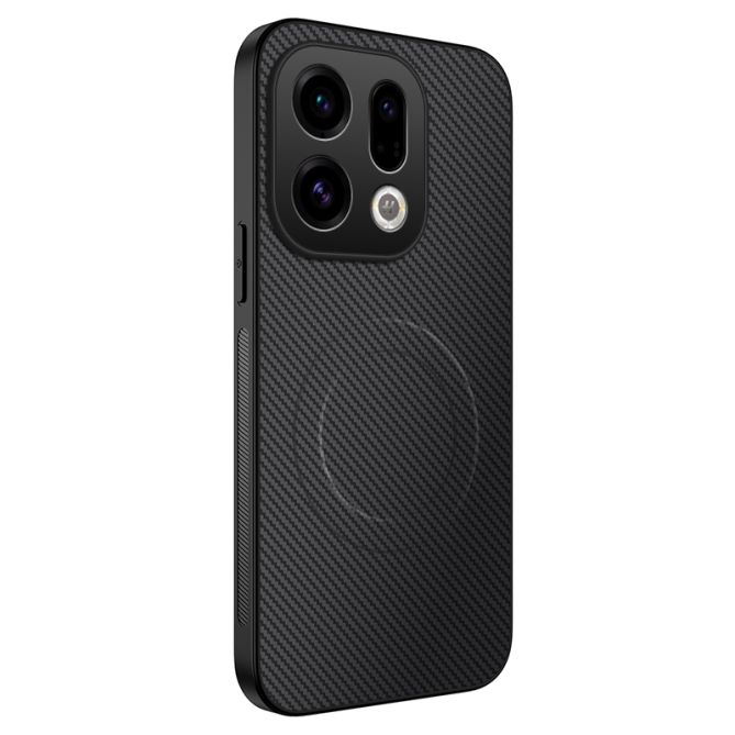 WANLONFENG For Oppo Find X9 5G Magnetic Case  TQ Series Carbon Fiber Texture PC TPU Phone Cover