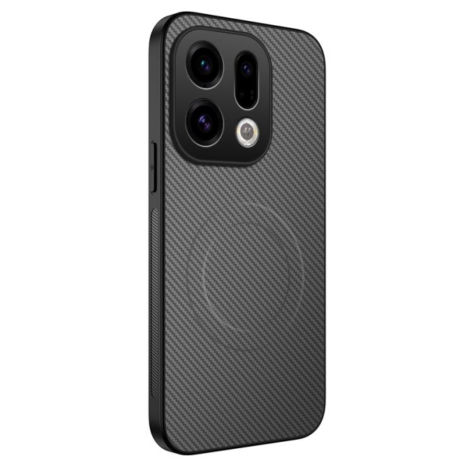 WANLONFENG For Oppo Find X9 5G Magnetic Case  TQ Series Carbon Fiber Texture PC TPU Phone Cover