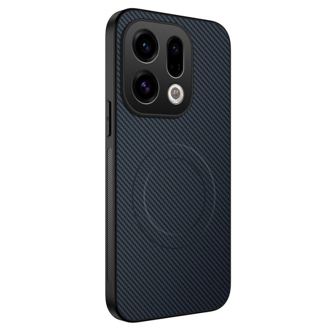 WANLONFENG For Oppo Find X9 5G Magnetic Case  TQ Series Carbon Fiber Texture PC TPU Phone Cover