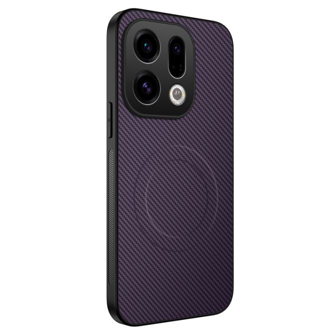 WANLONFENG For Oppo Find X9 5G Magnetic Case  TQ Series Carbon Fiber Texture PC TPU Phone Cover