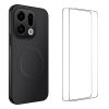 WANLONFENG For Oppo Find X9 5G Magnetic Case  TQ1 Series Carbon Fiber Texture PC TPU Phone Cover with 2Pcs Screen Films