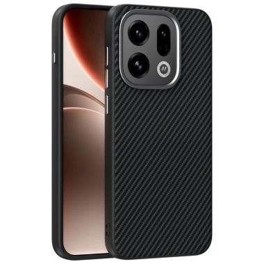 ABEEL For Oppo Find X9 5G Magnetic Case Carbon Fiber Texture TPU PC PU Phone Back Cover