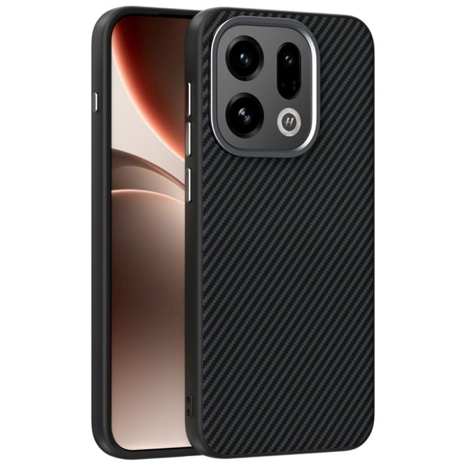 ABEEL For Oppo Find X9 5G Magnetic Case Carbon Fiber Texture TPU PC PU Phone Back Cover