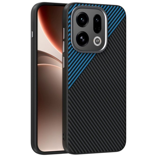 ABEEL For Oppo Find X9 5G Magnetic Case Carbon Fiber Texture TPU PC PU Phone Back Cover