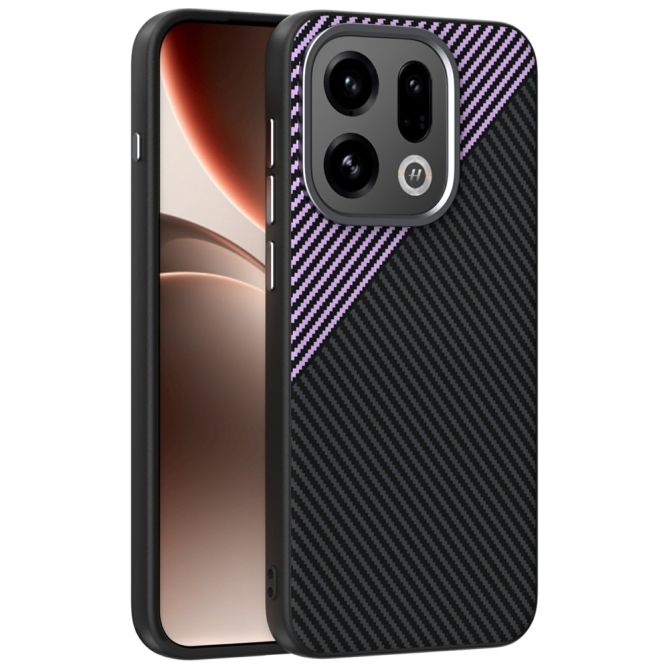 ABEEL For Oppo Find X9 5G Magnetic Case Carbon Fiber Texture TPU PC PU Phone Back Cover
