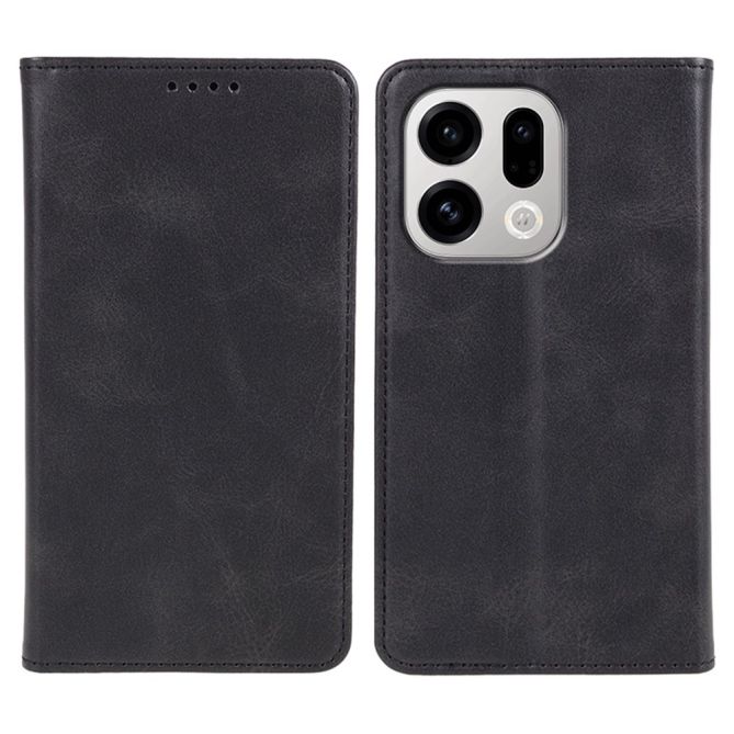 For Oppo Find X9 5G Case Strong Magnetic PU Leather Phone Cover Calf Texture