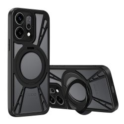 For Oppo Find X9 5G Case Magnetic Kickstand Hollow Heat Dissipation Silicone + PC + Metal Bumper Phone Cover