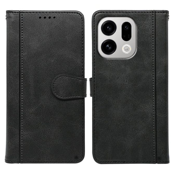 For Oppo Find X9 5G Case Calf Texture Leather Stand Book Style Phone Cover