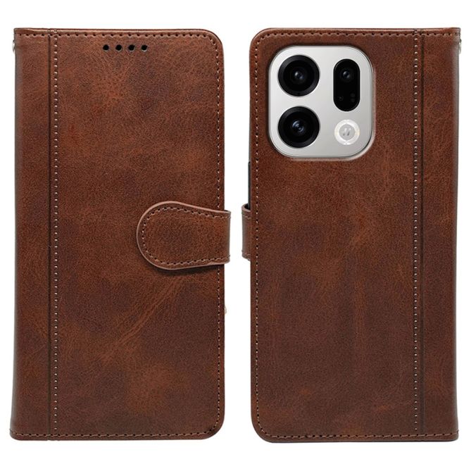 For Oppo Find X9 5G Case Calf Texture Leather Stand Book Style Phone Cover
