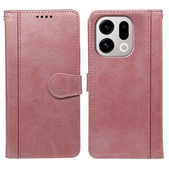 For Oppo Find X9 5G Case Calf Texture Leather Stand Book Style Phone Cover