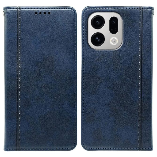 For Oppo Find X9 5G Case Hidden Magnetic Closure Calf Texture Leather Phone Cover