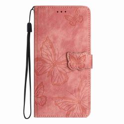 Housse Oppo Find X9 5G portefeuille motif papillons embossés avec dragonne