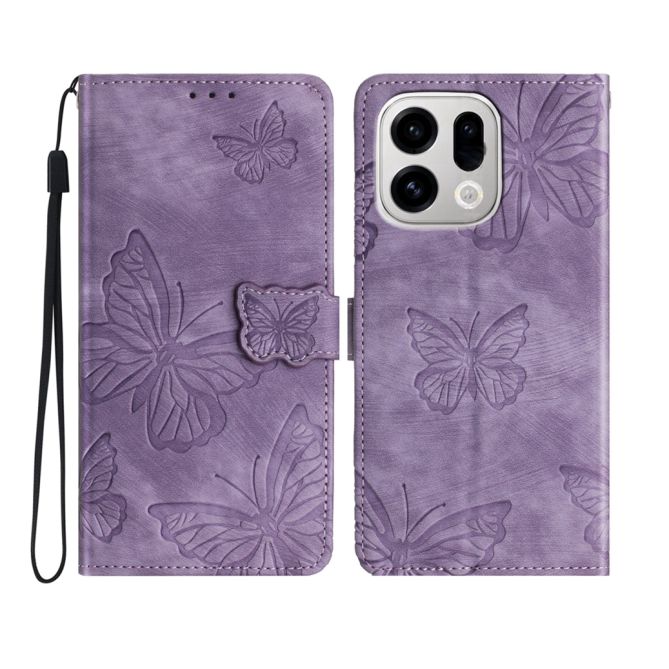 For Oppo Find X9 5G Case Butterfly Design Flip Wallet Leather Phone Cover Skin-Touch