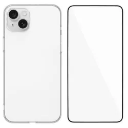 Coque iPhone 15 YJ Series transparente avec verre trempé