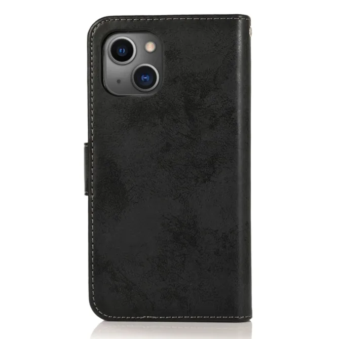 Housse magnétique détachable iPhone 15 effet cuir mat porte-cartes