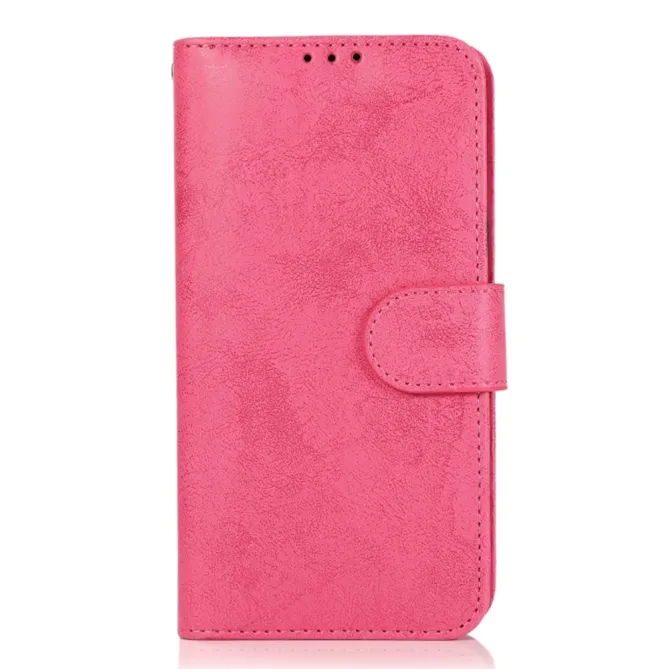 Housse magnétique détachable iPhone 15 effet cuir mat porte-cartes