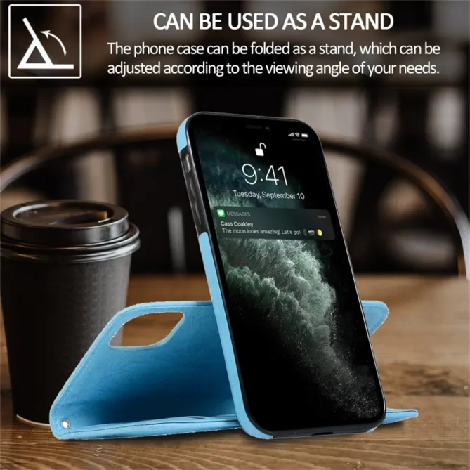 Housse magnétique détachable iPhone 15 effet cuir mat porte-cartes