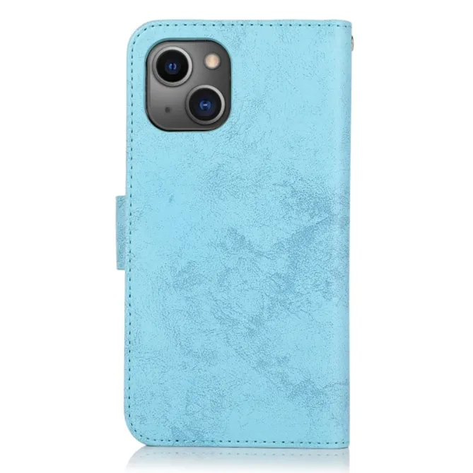 Housse magnétique détachable iPhone 15 effet cuir mat porte-cartes
