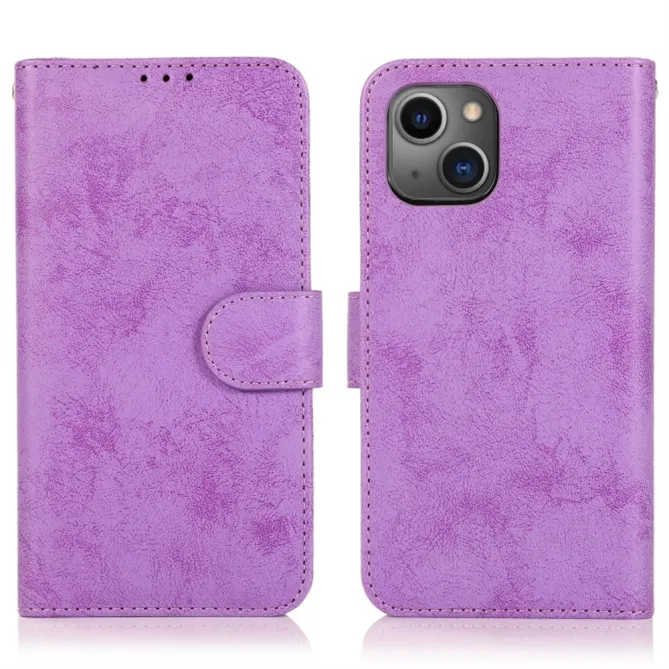 Housse magnétique détachable iPhone 15 effet cuir mat porte-cartes