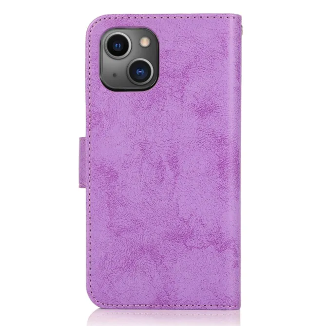 Housse magnétique détachable iPhone 15 effet cuir mat porte-cartes