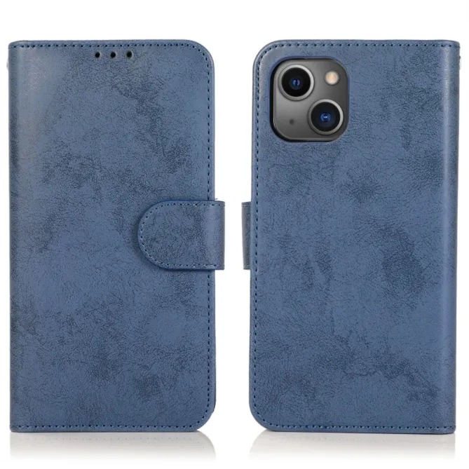 Housse magnétique détachable iPhone 15 effet cuir mat porte-cartes