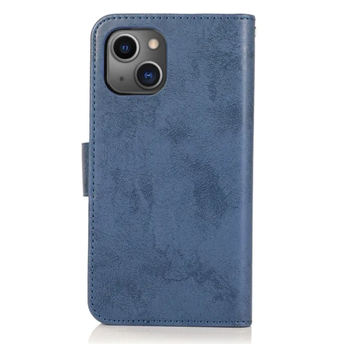Housse magnétique détachable iPhone 15 effet cuir mat porte-cartes