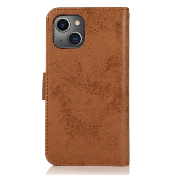 Housse magnétique détachable iPhone 15 effet cuir mat porte-cartes