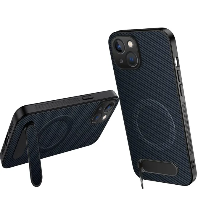 Coque iPhone 15 Magnétique Fibre de Carbone avec Support
