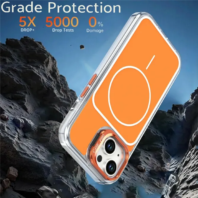 Coque iPhone 15 magnétique avec support caméra intégré