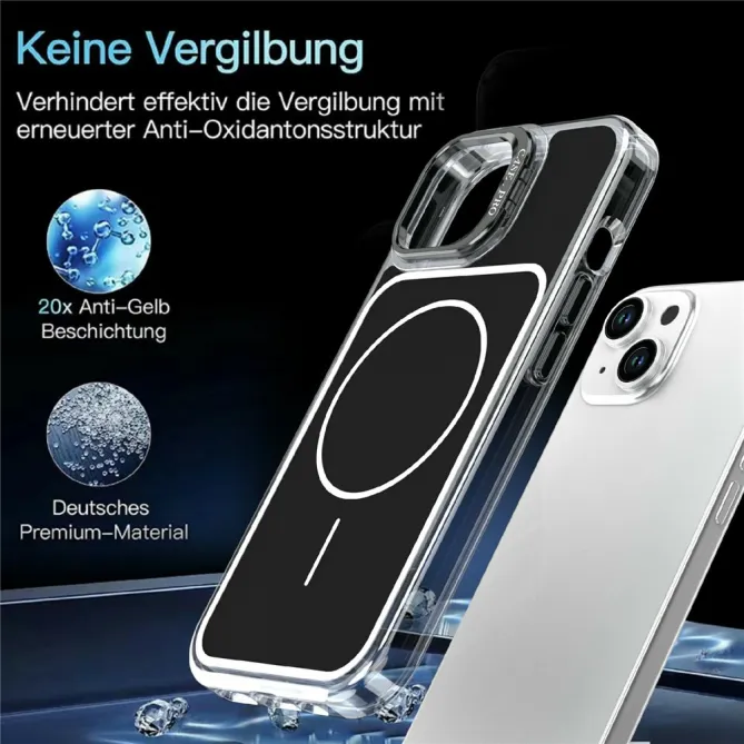 Coque iPhone 15 magnétique avec support caméra intégré