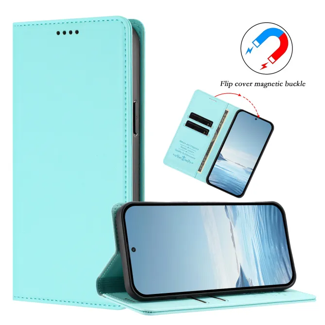 Housse portefeuille iPhone 15 effet cuir avec protection RFID