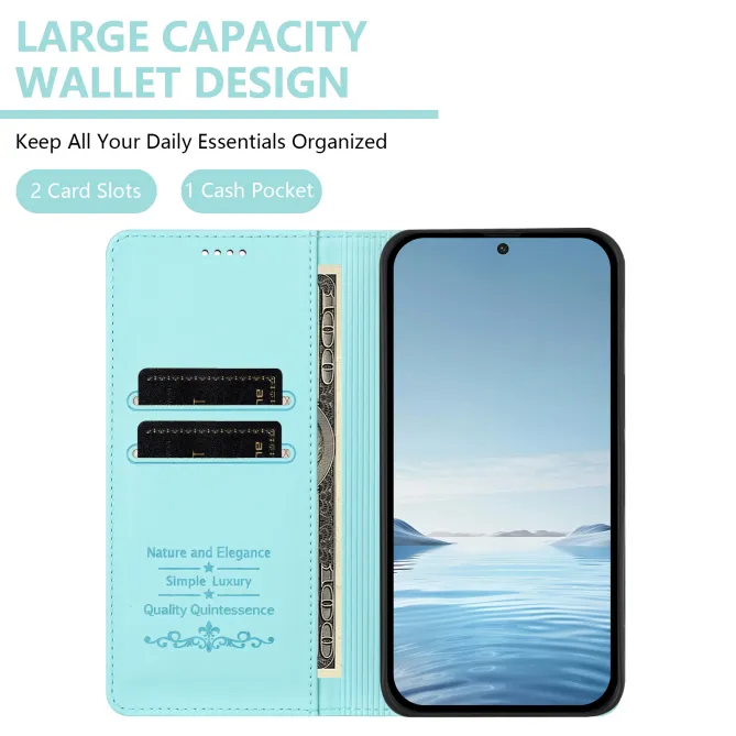 Housse portefeuille iPhone 15 effet cuir avec protection RFID