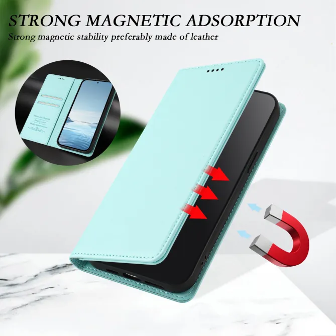 Housse portefeuille iPhone 15 effet cuir avec protection RFID