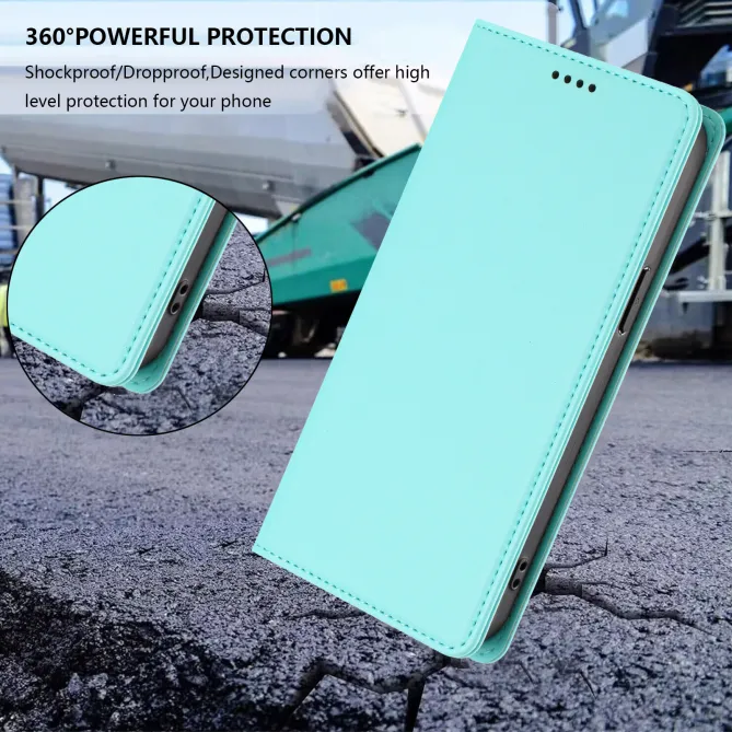 Housse portefeuille iPhone 15 effet cuir avec protection RFID