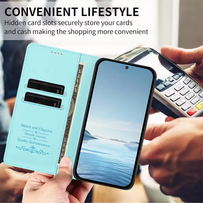 Housse portefeuille iPhone 15 effet cuir avec protection RFID