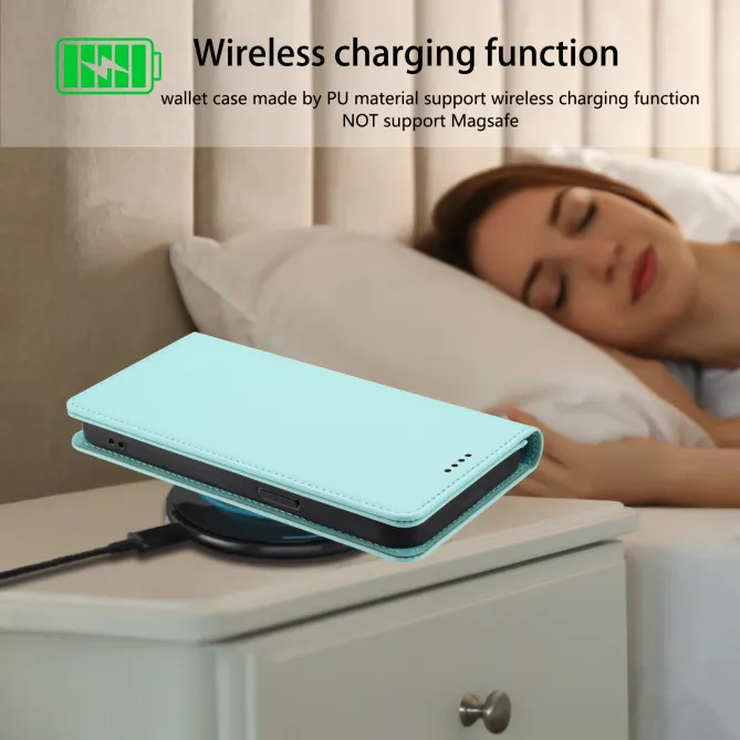 Housse portefeuille iPhone 15 effet cuir avec protection RFID