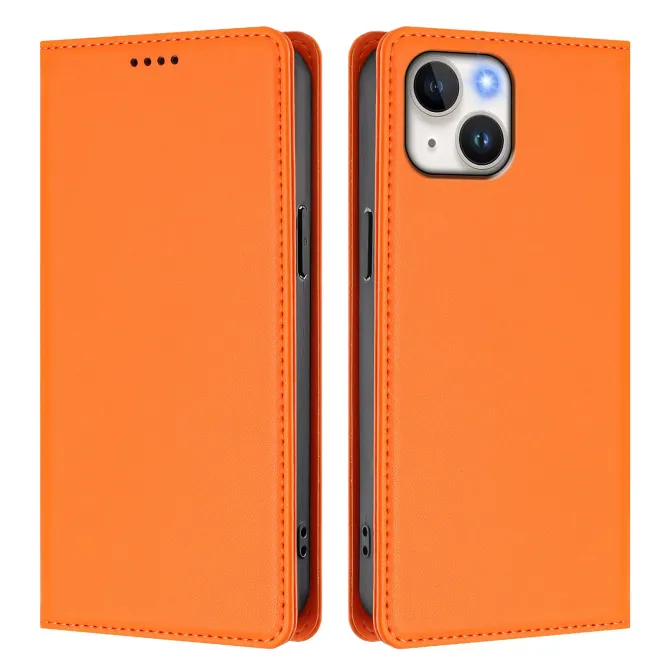 Housse portefeuille iPhone 15 effet cuir avec protection RFID