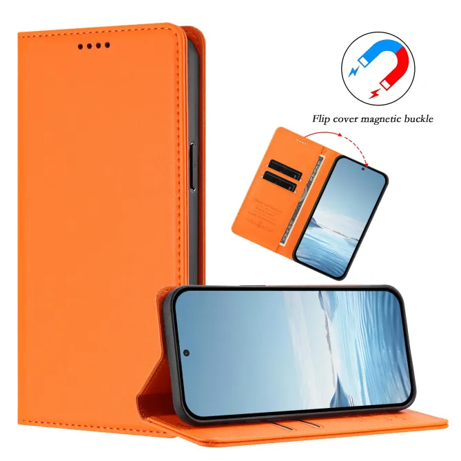 Housse portefeuille iPhone 15 effet cuir avec protection RFID