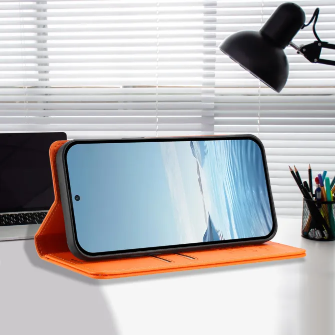 Housse portefeuille iPhone 15 effet cuir avec protection RFID