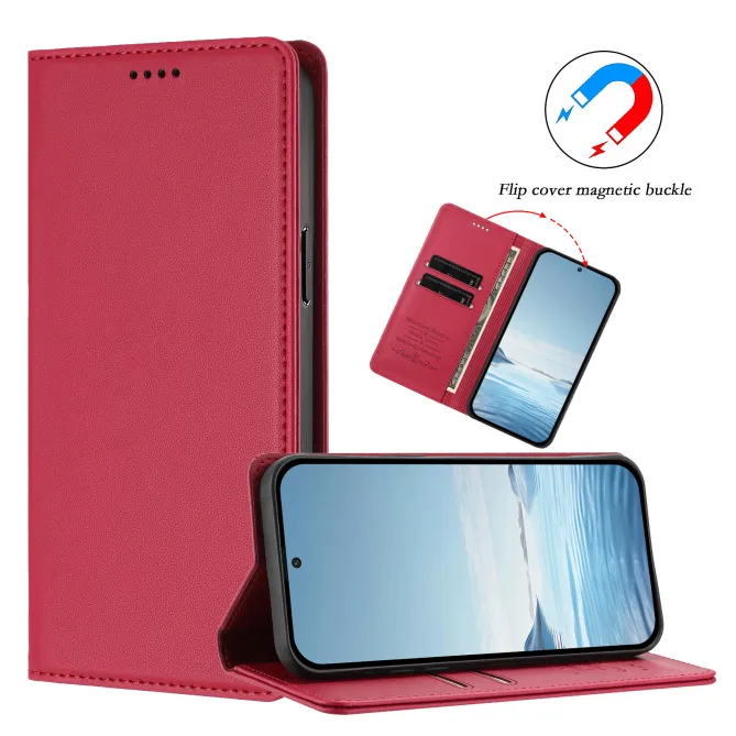 Housse portefeuille iPhone 15 effet cuir avec protection RFID