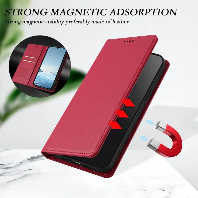 Housse portefeuille iPhone 15 effet cuir avec protection RFID