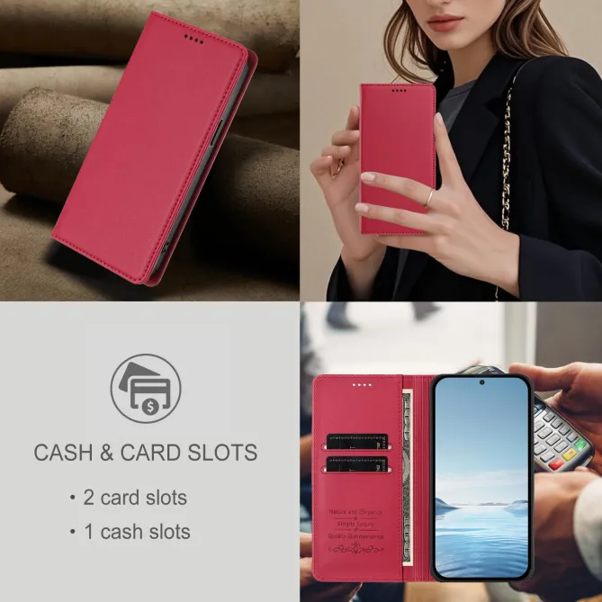 Housse portefeuille iPhone 15 effet cuir avec protection RFID