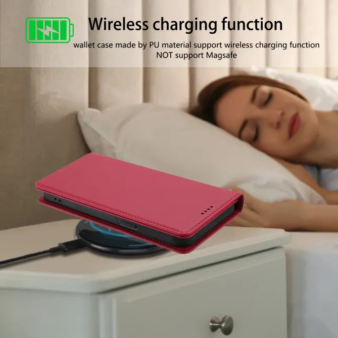 Housse portefeuille iPhone 15 effet cuir avec protection RFID
