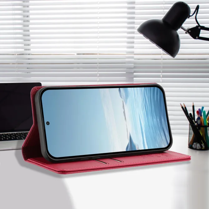 Housse portefeuille iPhone 15 effet cuir avec protection RFID