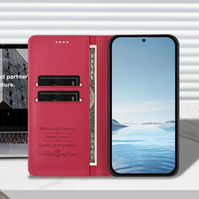 Housse portefeuille iPhone 15 effet cuir avec protection RFID