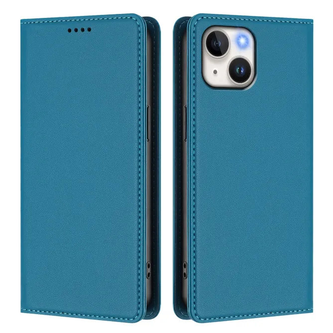 Housse portefeuille iPhone 15 effet cuir avec protection RFID