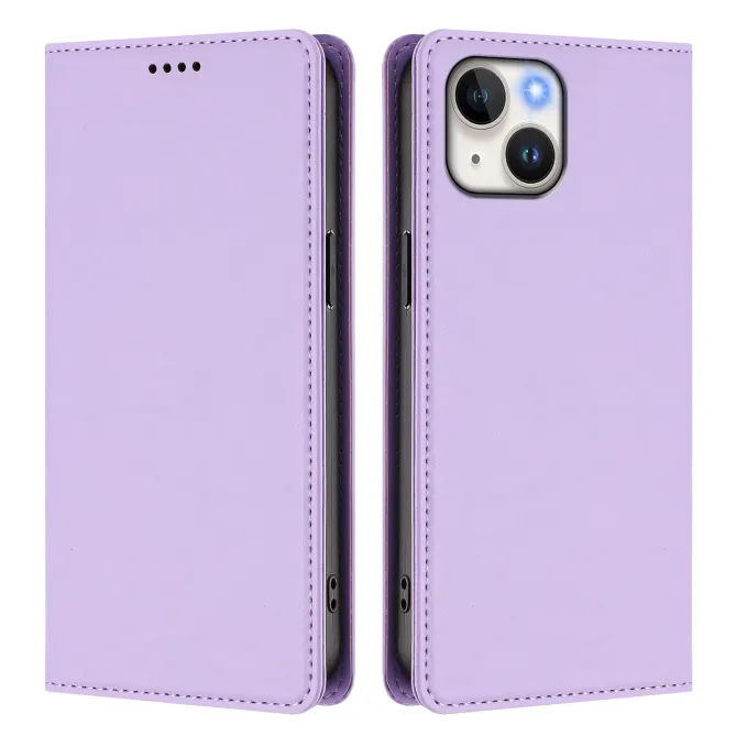 Housse portefeuille iPhone 15 effet cuir avec protection RFID