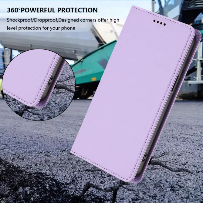 Housse portefeuille iPhone 15 effet cuir avec protection RFID