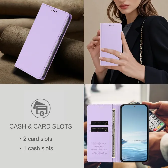 Housse portefeuille iPhone 15 effet cuir avec protection RFID