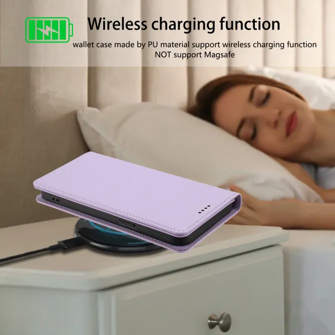 Housse portefeuille iPhone 15 effet cuir avec protection RFID